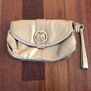 Coach Metallic Gold Clutch Wristlet